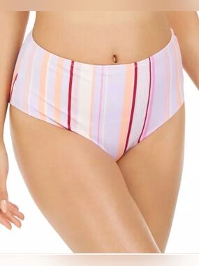 Hula Honey LIlac Fizz Esplanade Stripe Bikini Swim Bottom, Multicolored X-Large